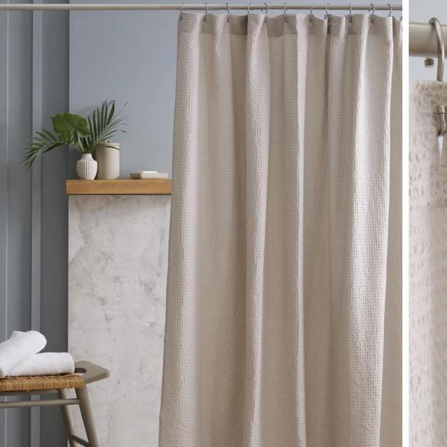 Organic Luxe Waffle Shower Curtain