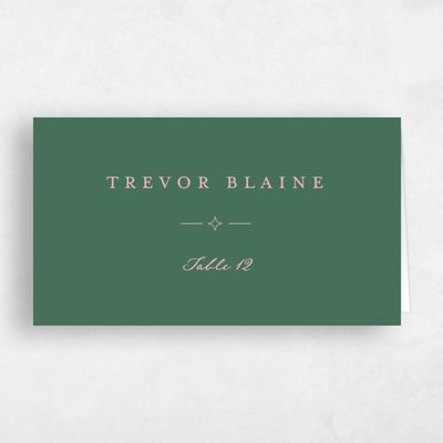 Hunter, Green Wedding Place Card - Finnian