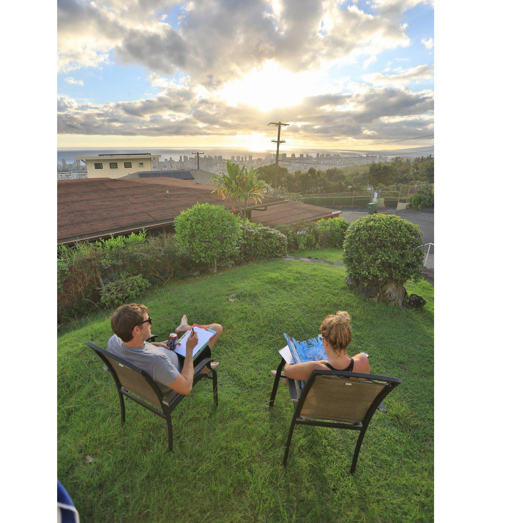 Overlooking Honolulu at John and Abby's house, 2018