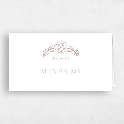 Grayed Mauve, Pink Wedding Place Card - Estella
