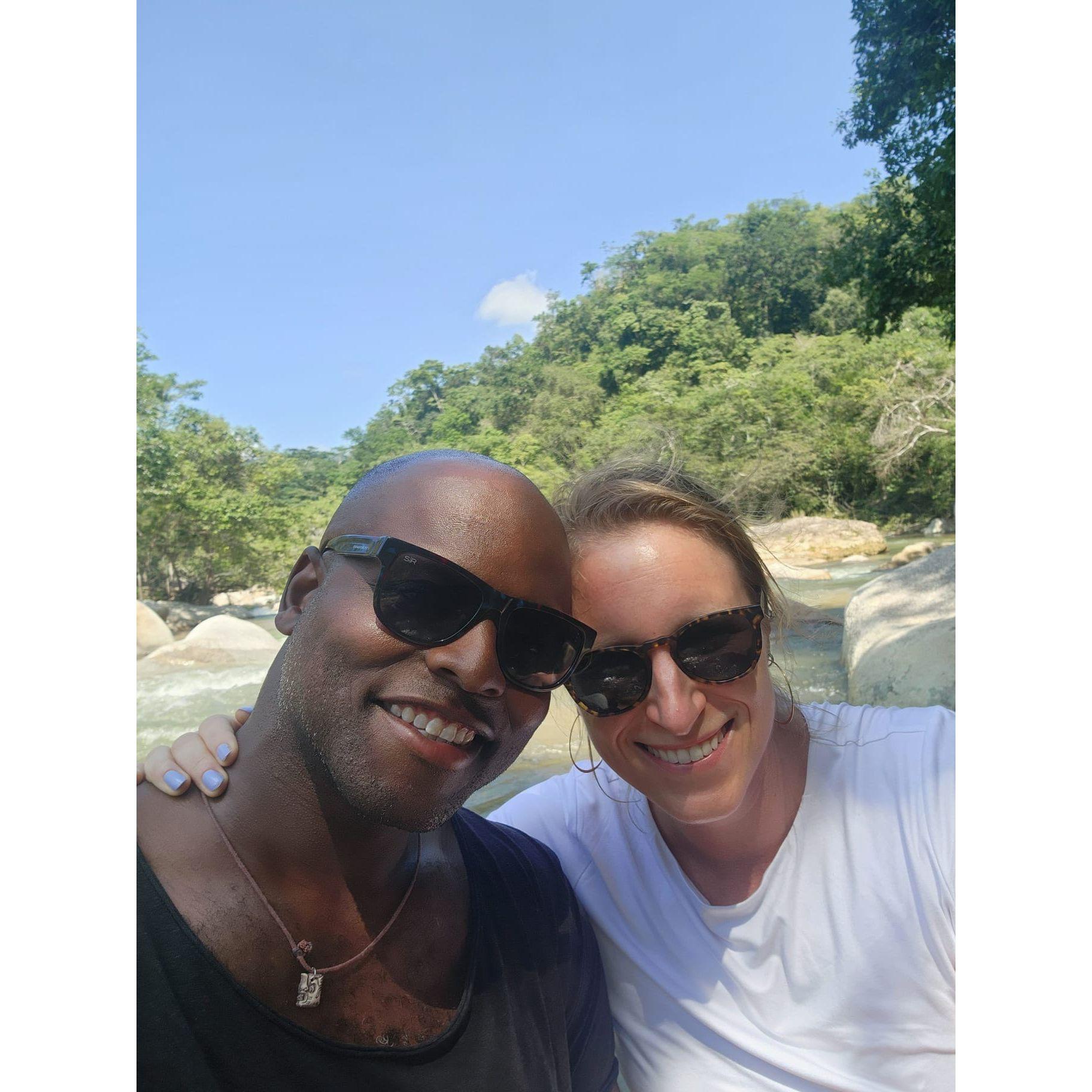 Our engagement spot! Middle of the river in Puerto Vallarta