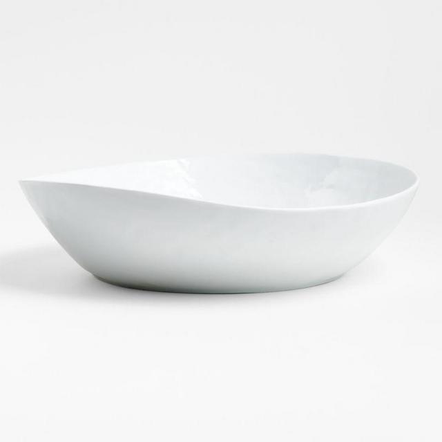 Crate & Barrel Mercer White Low Serving Bowl