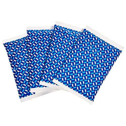 Amazon Basics Reusable Flexible Soft Sided Ice Pack, 6.7" X 4.3", Blue, Pack of 4