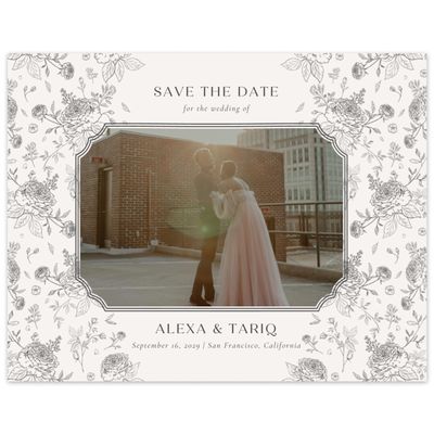 Dark Charcoal, Beige Wedding Digital Save the Date - Kerenza Photo