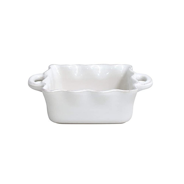 Casafina Stoneware Ceramic Dish Cook & Host Collection Square Baker Casserole, (White) L7"xW6.5"
