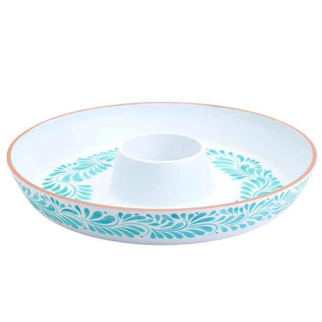 Infuse 16" Melamine Chip and Dip Blue