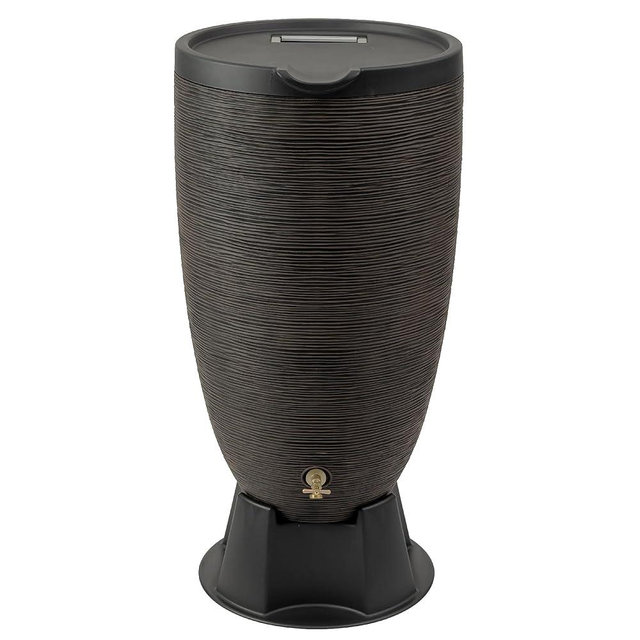 RTS Home Accents 50-Gallon Newport Rain Barrel with Stand and Removable Lid, Bronze Color