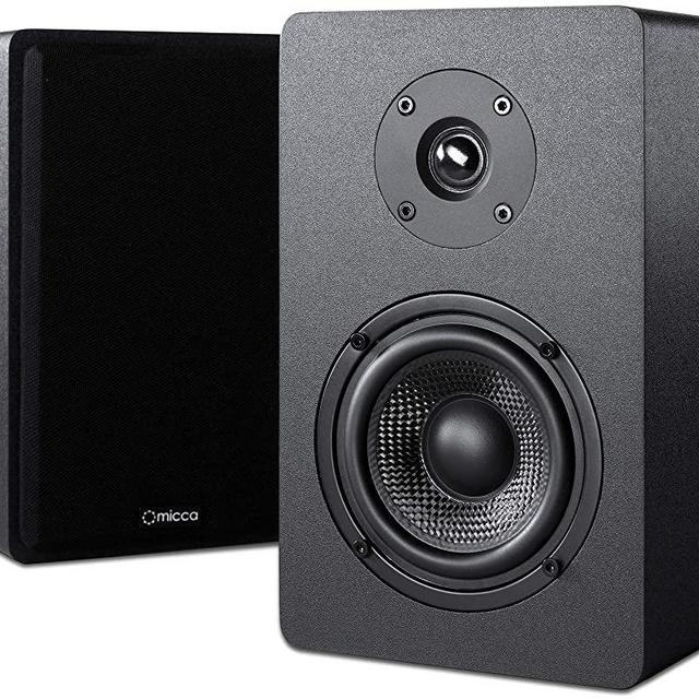 Micca PB42X Powered Bookshelf Speakers, 30-Watt RMS Power, Active Near Field Studio Monitors, 2-Way (Black, Pair)