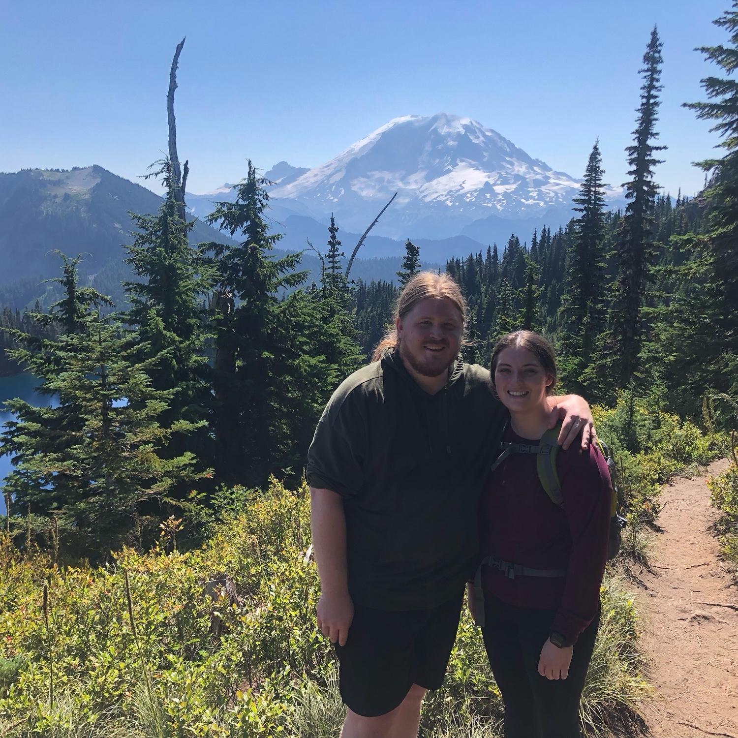 Hiking in Seattle with Kate’s brother, Joel, 2022.