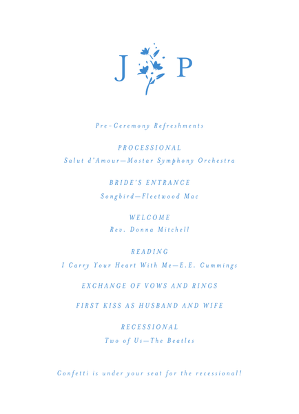 Regal | Blue | Zola Wedding Programs