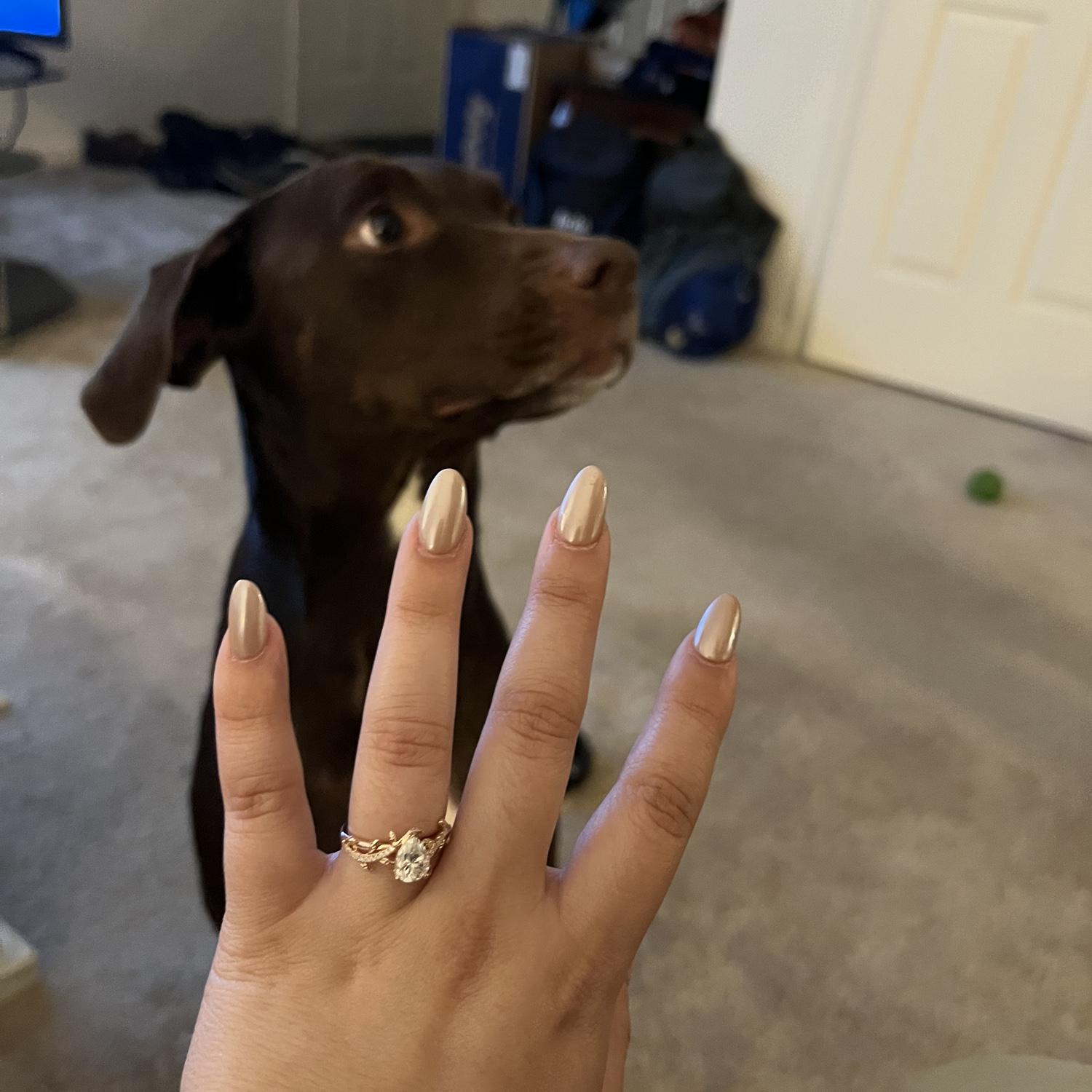 At Austin’s place with Roux girl posing in the back! Freshly engaged, breaking the news to the boys!