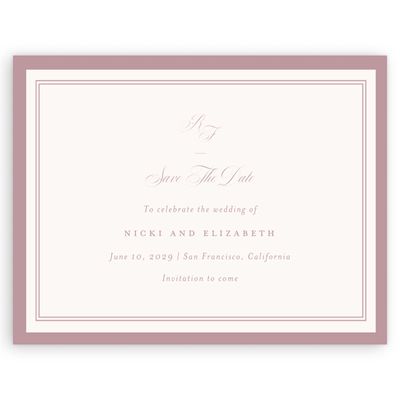 Dusty Rose, Pink Wedding Digital Save the Date - Topaz Landscape