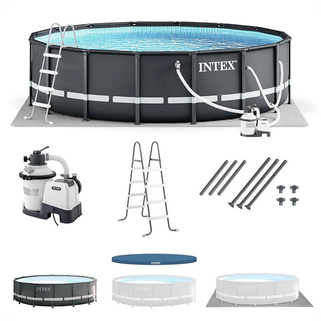 INTEX Above-Ground Swimming Pool Set, Ultra XTR 14ft x 42in with Sand Filter Pump & Ladder