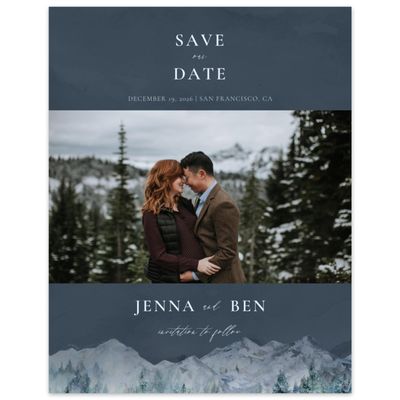 Grayed Navy, Blue Wedding Digital Save the Date - Avalon Photo