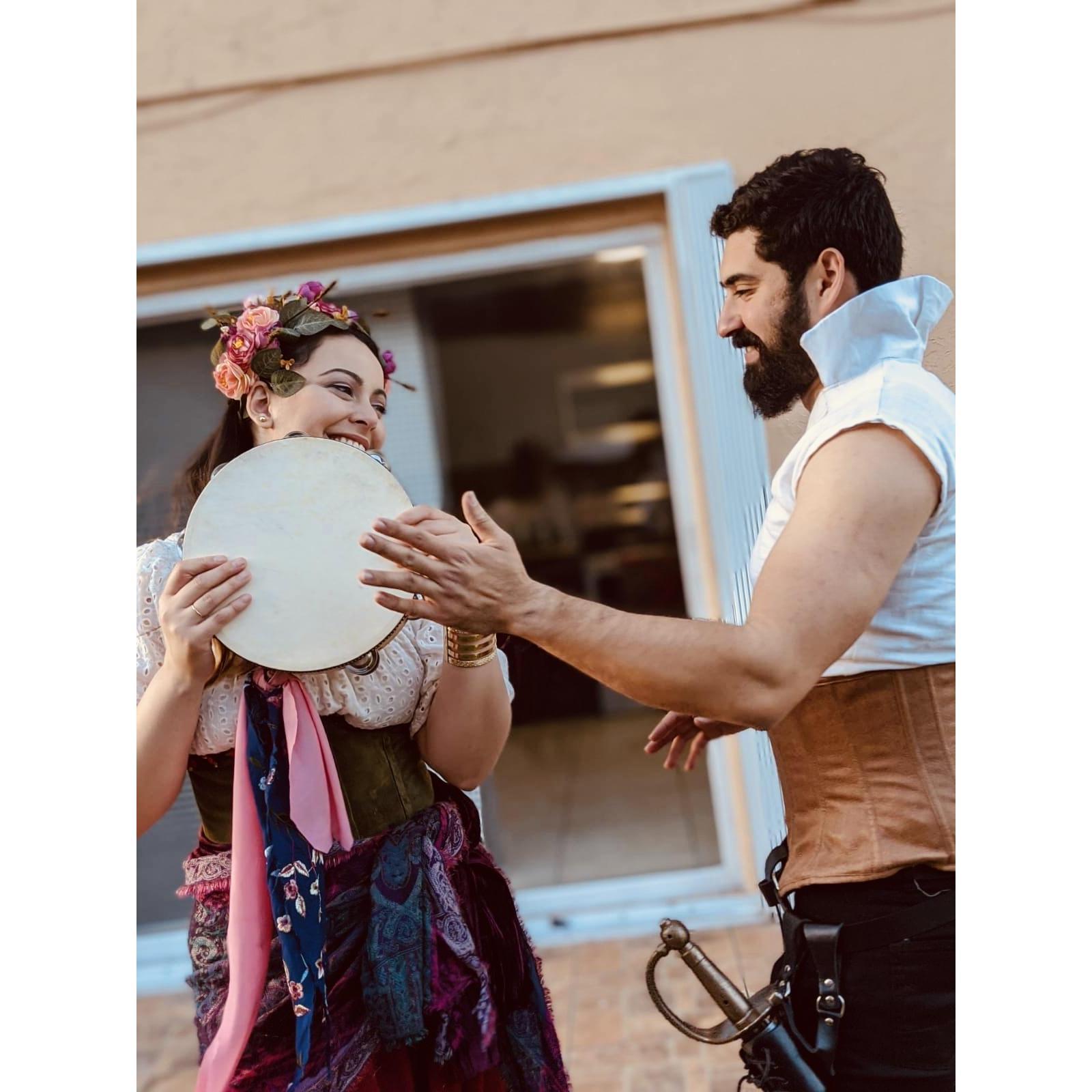 Candid of just being silly and dressing up for a 2020-friendly Renaissance Fest.