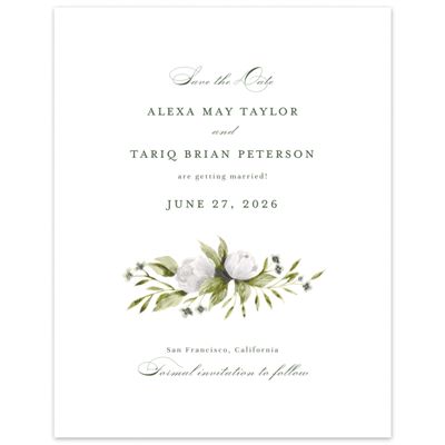 White Boho Wedding Digital Save the Date - Cordova Portrait