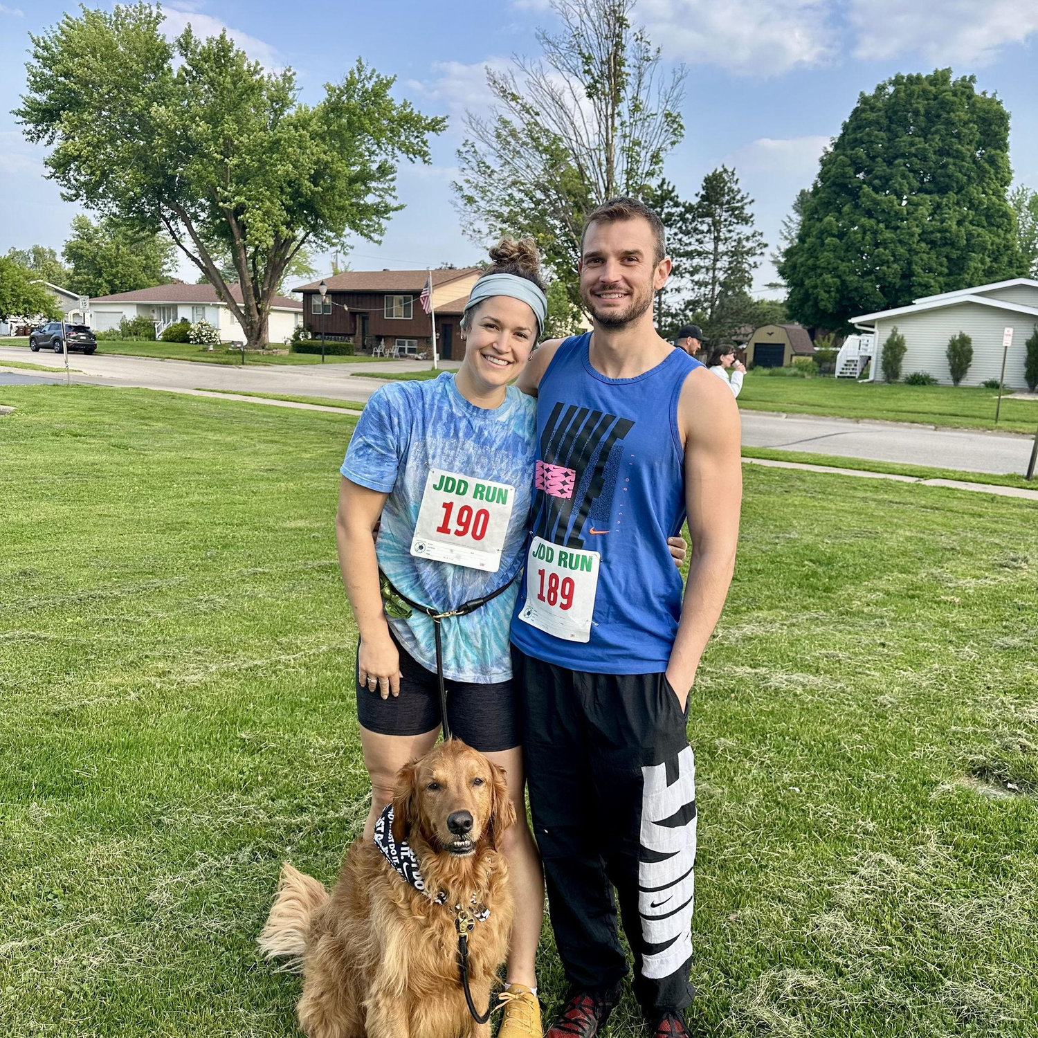 Buddy got first place in his species and David got 2nd place in his age group. Arie... crossed the finish line.