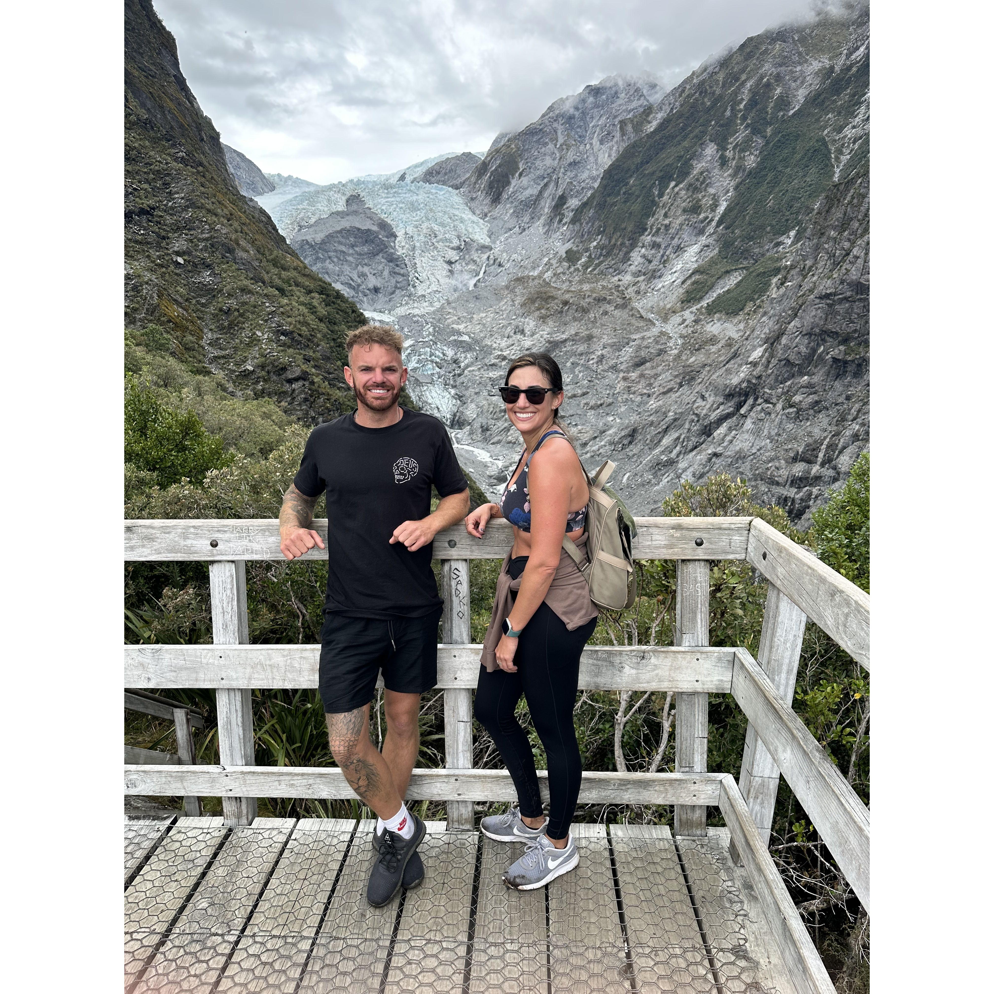 Our first photo together after a strenuous hike to this glacier.