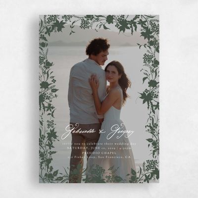Deep Forest, Green Wedding Invitation - Erica Photo