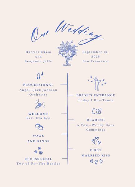 Josette | Cornflower Blue | Zola Wedding Programs