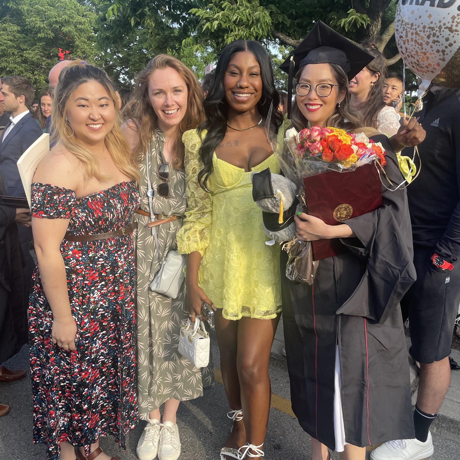 Grace graduated! Best friends Esther and Janessa came to celebrate.
