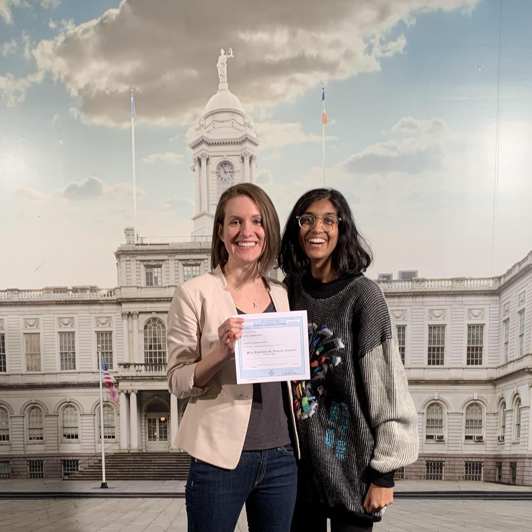 A very silly photo op after becoming DPs at City Hall