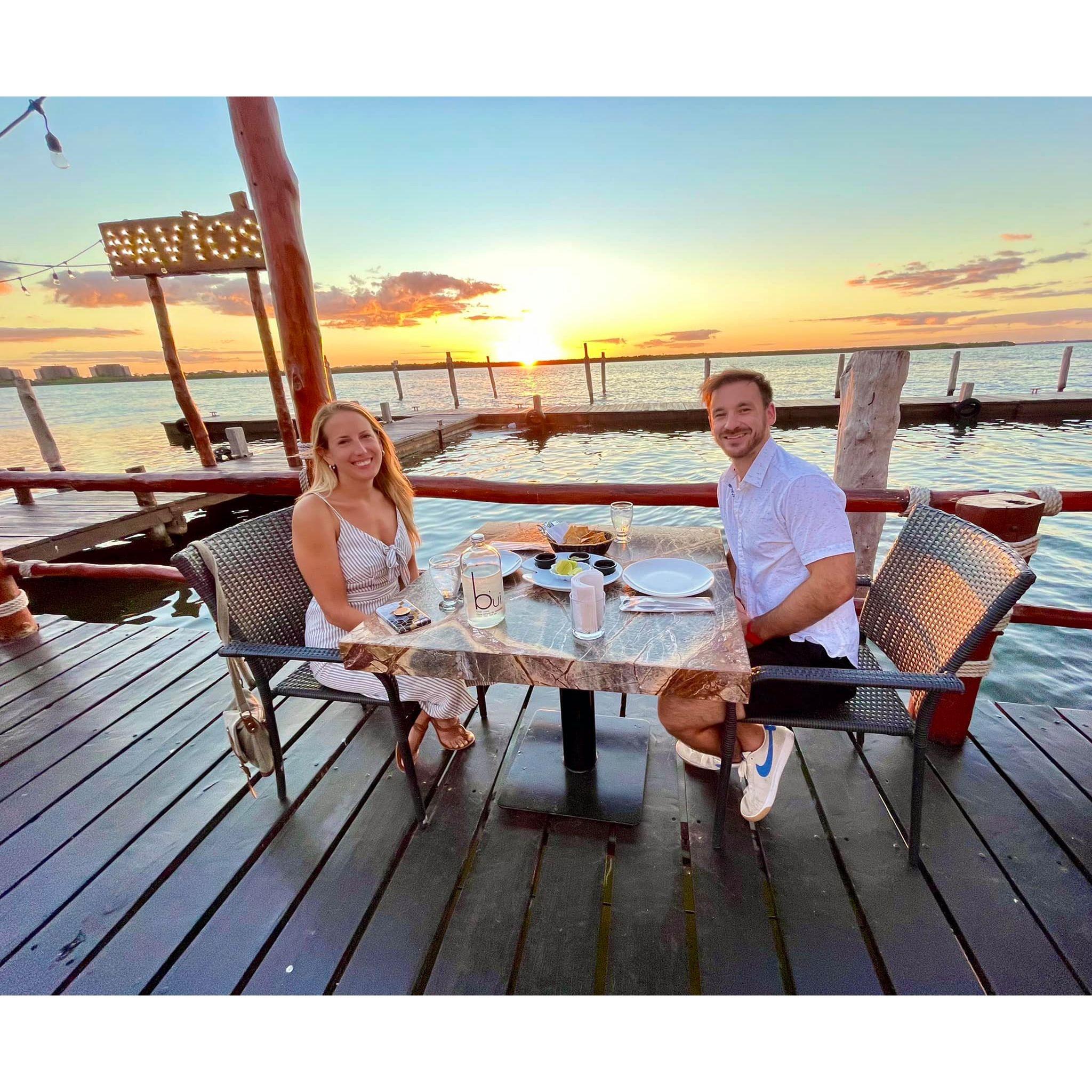 Sunset dinner in Cancun