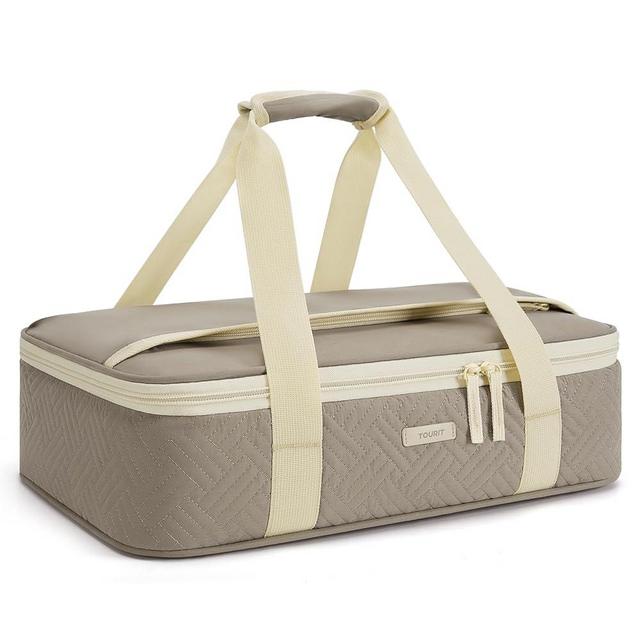 TOURIT Insulated Casserole Carrier for Hot or Cold Food Thermal Food Carrier for Picnic Cookouts Potluck Parties Fits 9” x 13” Baking Dish