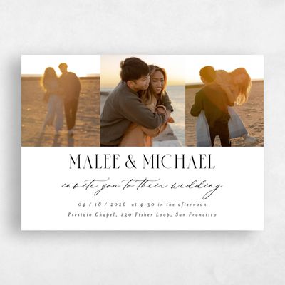 White Wedding Invitation - Portsmouth Multiphoto