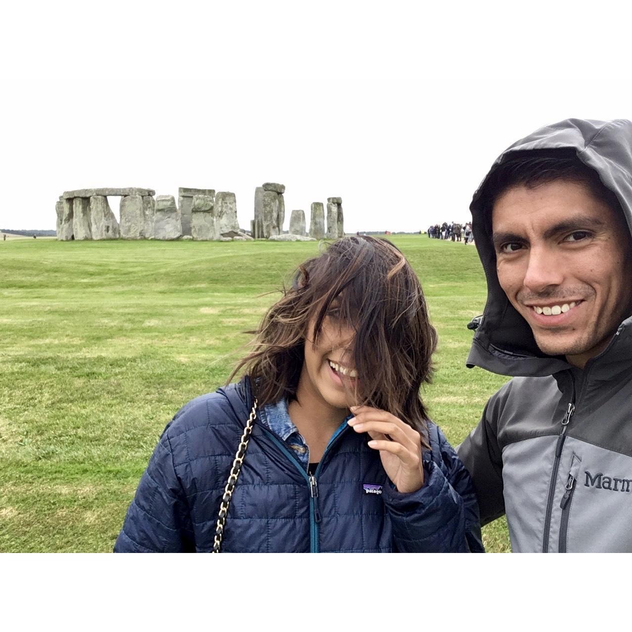 That one time Fernando went to the UK for "work" and Natalie tagged along and leeched off the perks.. and it was windy