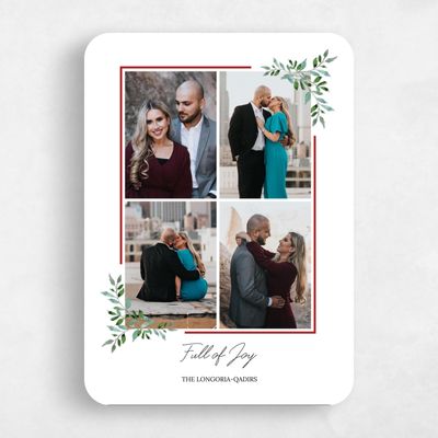 Red Rounded Holiday Card - Altadena Portrait