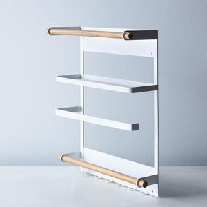 Steel & Wood Magnetic Refrigerator Rack