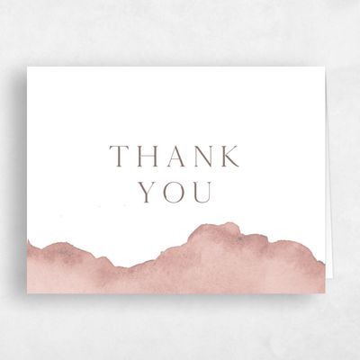 Deep Blush, Pink Wedding Thank You - Cello Landscape