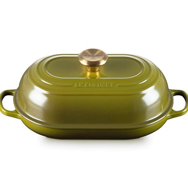 Le Creuset Enameled Cast Iron Signature Oval Bread Oven, 11.5 inch, Olive
