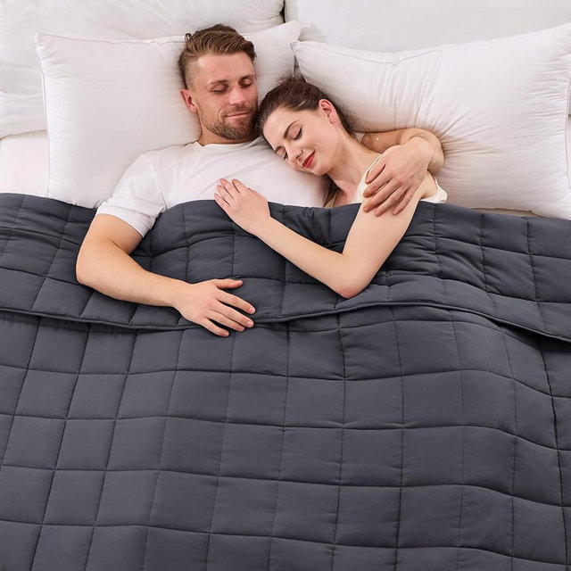 yescool King Size Weighted Blanket for Adults (30 lbs, 80” x 87”, Grey) Cooling Heavy Blanket for Sleeping Perfect for 290-310 lbs, Breathable Blanket for Adults & Couple All Season, Machine Washable