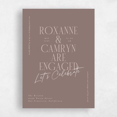 Rich Taupe, Brown Wedding Wedding Shower Invitation - Kosrae Portrait