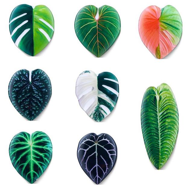 Decorative Leaf Shaped Magnets for Home, Set of 8, Living Room, Kitchen, Bedroom Decor (8)