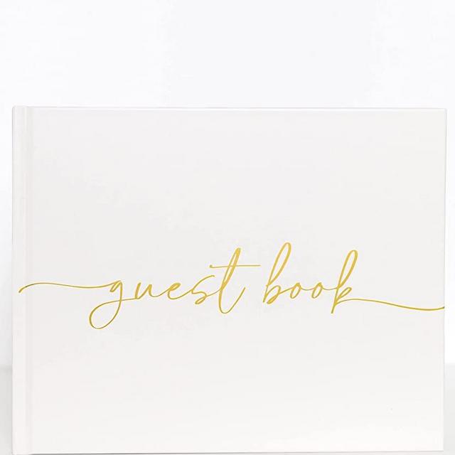 Lamare Elegant Hardcover Wedding Guest Book - Perfect Guest Book Weddings Reception, Baby Shower Guest Book for Party and Special Events - 100 Blank Pages for Wedding Sign in, Photos, Signatures