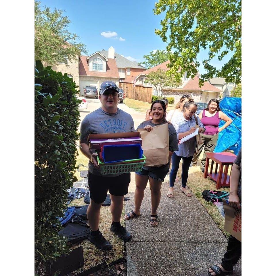 Ben helping Elena gather school supplies over the summer