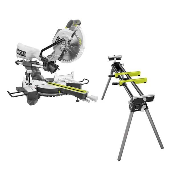 15 Amp 10 in. Corded Sliding Compound Miter Saw and Universal Miter Saw QUICKSTAND