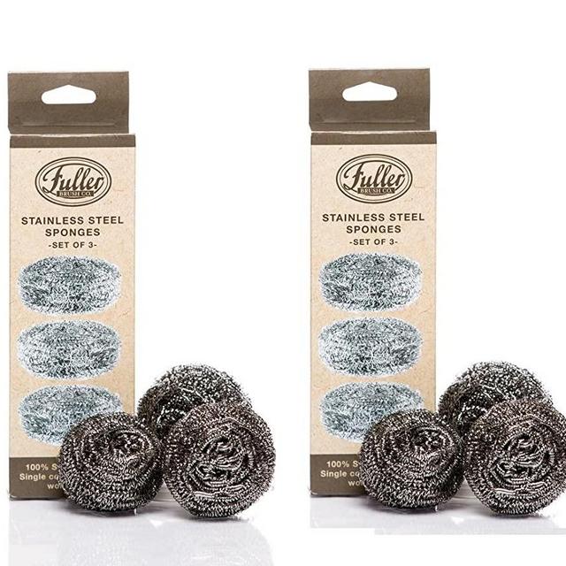 Fuller Brush Heavy Duty Stainless Steel Kitchen Cleaner Scrubbing Scour Sponges - 6 Pack