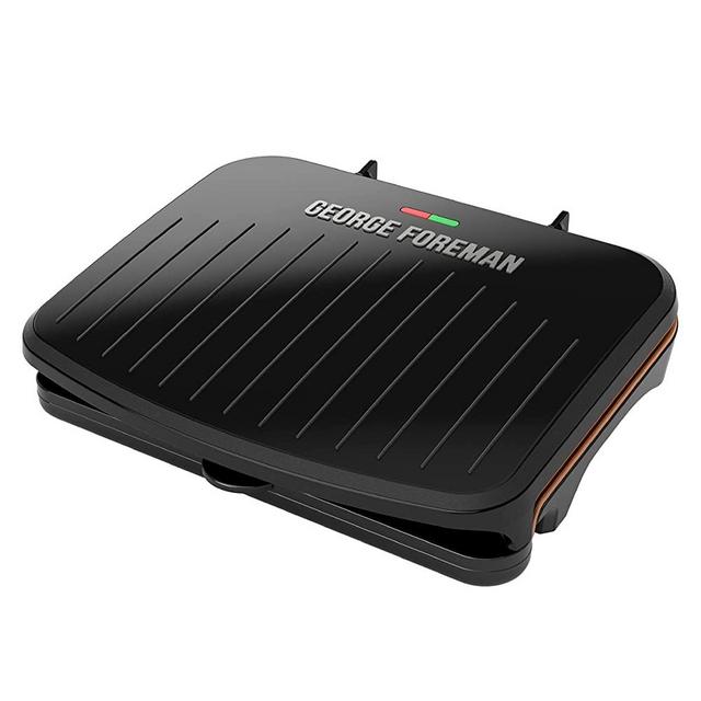 George Foreman 5-Serving Classic Plate Electric Indoor Grill and Panini Press, Black GRS075BC
