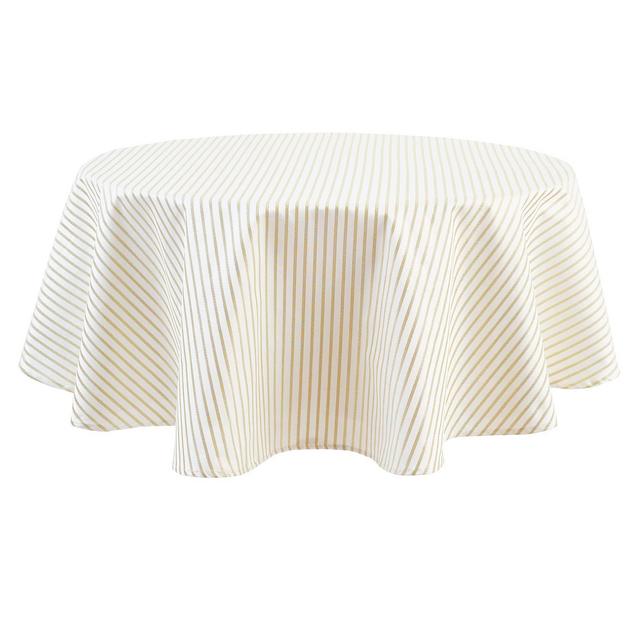 Kate Spade New York Harbour Drive Fabric Tablecloth, Tablecloth-70 Round, Gold
