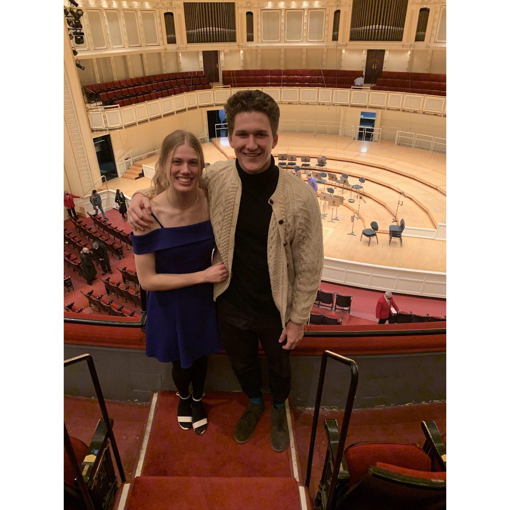 Our first official date. We went to the Chicago Symphony!