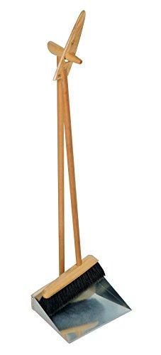 Redecker Horsehair Broom and Stainless Steel Dust Pan Set, 35-3/8 inches, Durable Oiled Beechwood Handles, Sturdy Tip-Proof Design, Resilient and Effective Natural Bristles, Made in Germany