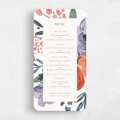 Beige Rounded Wedding Menu - Colletta