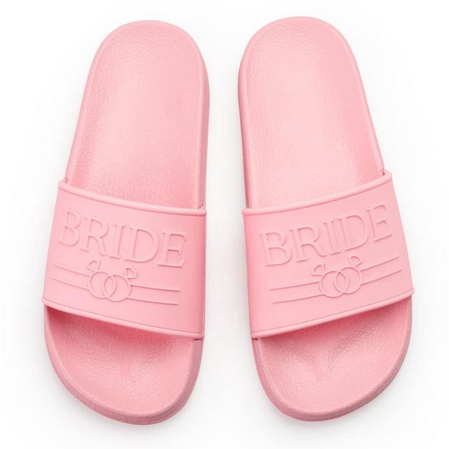 xo, Fetti Bride Sandals, Pink Rubber Slides, Sm | Bachelorette Party Decorations Shoes, Pool Beach Sandals, Bridesmaid Gift, Bridal Shower Party Favor
