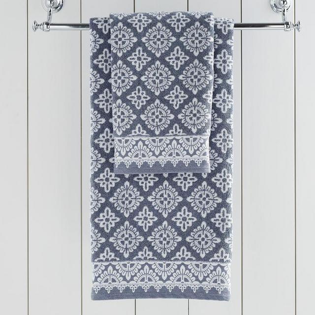 Alva Organic Jacquard Hand Towel, Blue Lagoon