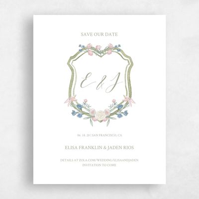 Green Wedding Save the Date - Wilbur Stamp
