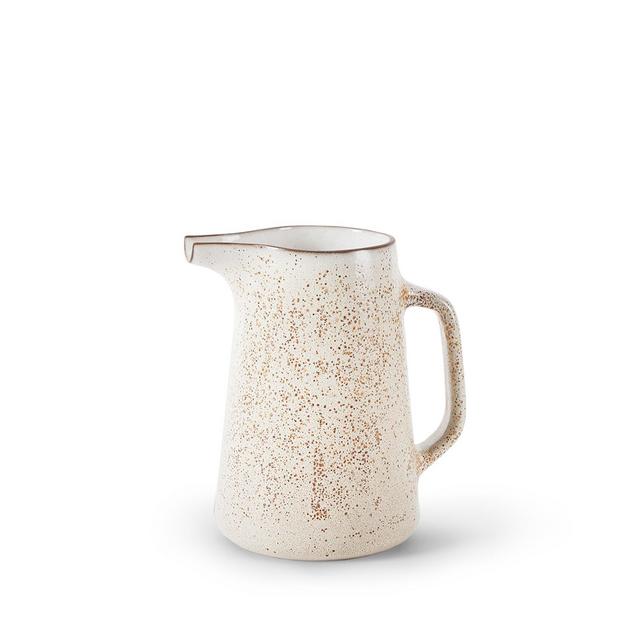 Large Pitcher in Opaque White and Matte Brown